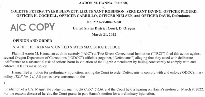 Prison Health News Advisory Board Member Under Threat for Health Activism in Oregon&nbsp;Prison